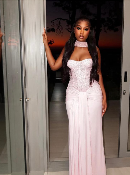 Sweet Pink Strapless Mermaid Sequin Chiffon Long Prom Dress Birthday Dress cc5534