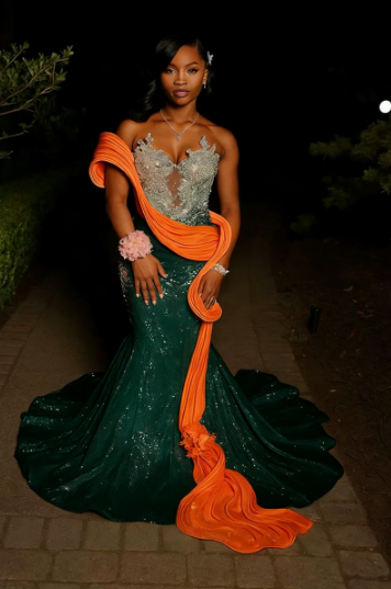 Luxurious Mint Green Mermaid Strapless Sequined Prom Dress Evening Dress cc4997