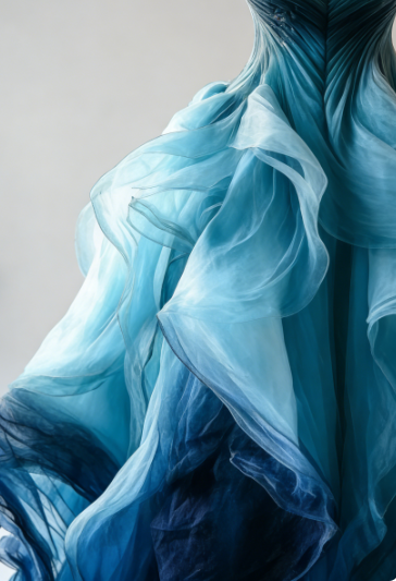 Vintage Ombre Blue Tulle Off The Shoulder Evening Dress,Formal Birthday Ball Gown cc2817