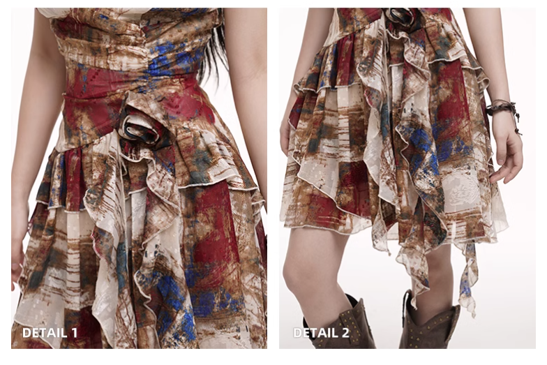 Women New Fashion Party Chiffon Spaghetti Strap Dress HZ1024