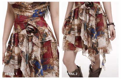 Women New Fashion Party Chiffon Spaghetti Strap Dress HZ1024