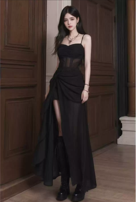 New Fashion Floral Design A-line Sleeveless Spaghetti Strap Puffy Dress HZ1024