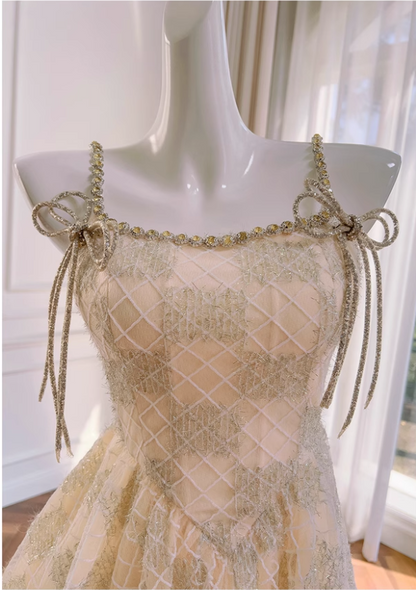 Chic Spaghetti Strap Beading A-line Tulle Party Dresses Homecoming Dresses, HZ1024