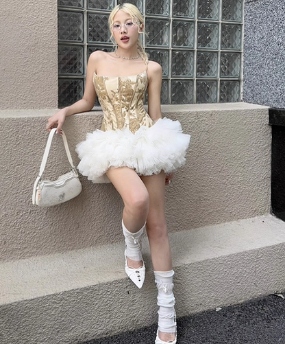 Vintage Khaki Strapless A-Line Short Summer Dresses Party Dress Homecoming Dress HZ1024