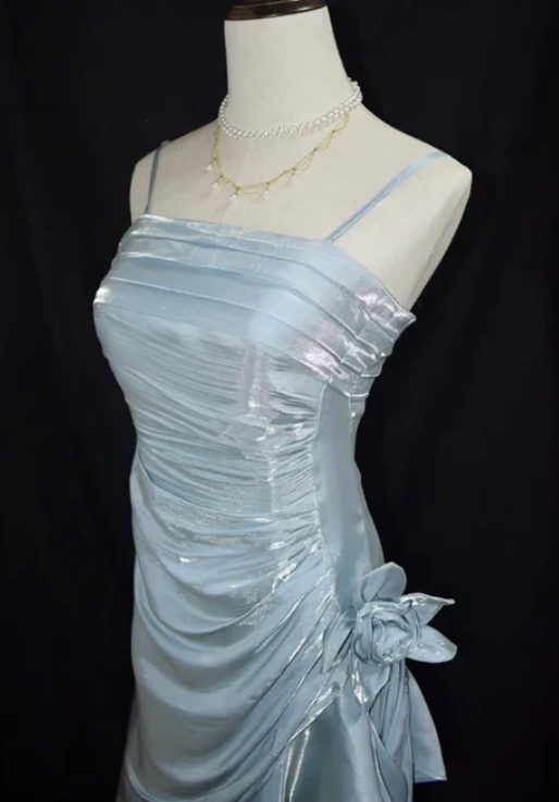 Elegant Chiffon Prom Dress Sheath Evening Gown Party Dress Spaghetti Strap Formal Dress HZ1024