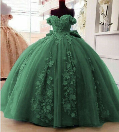 Blue gorgeous exquisite floral applique strapless long prom dress evening gown quinceanera dress sweet 16 years old dress gh930