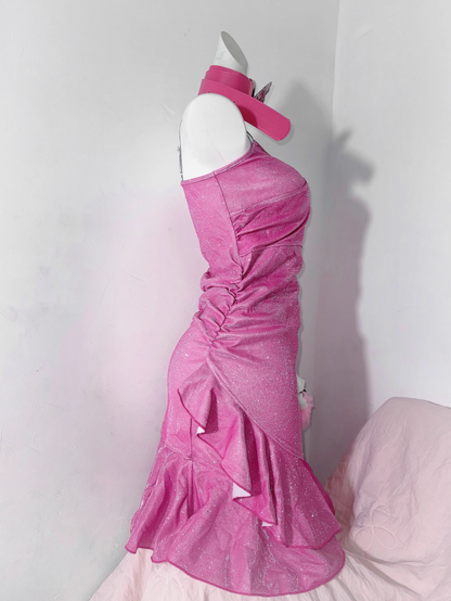 Elegant Spaghetti Straps Hot Pink Ruffles Short Party Dress Homecoming Dress cc3214