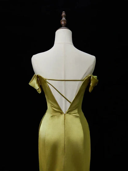 Elegant Satin Mermaid Evening Gown Strapless 3D Flowers Party Dress Long Formal Dress HZ1024