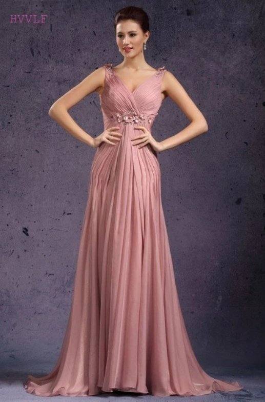 Elegant Evening Dresses Mermaid V-neck Chiffon Flowers Long Formal Party Evening Gown Prom Dresses Robe De Soiree - RongMoon