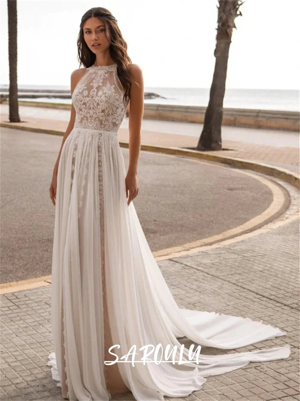 Bohemian Wedding Dress For Beach Wedding, Custom BOHO Gown