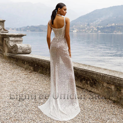 Elegant Mermaid Wedding Dresses Sexy Sweetheart High Split Gown