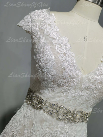 Boho V Neck Wedding Dresses Chiffon Bohemian Gowns Elegant A Line Customized