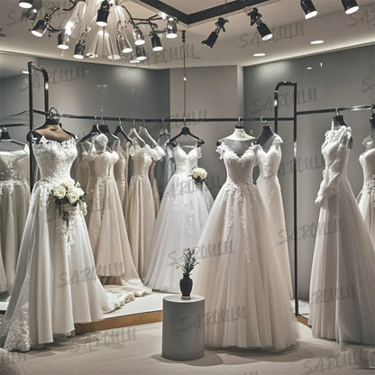 Graceful Floral A Line Wedding Dress with Sheer Back Gown