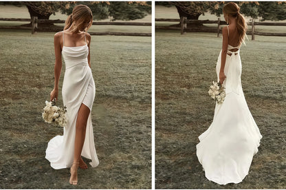 Off Shoulder Beach Wedding Dresses Chiffon Ball Gown Bridal Gown