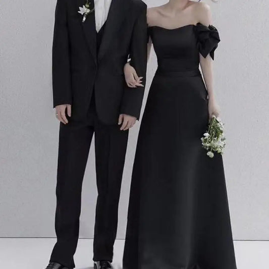 Sweet Bow Off The Shoulder Wedding Dresses Elegant A Line