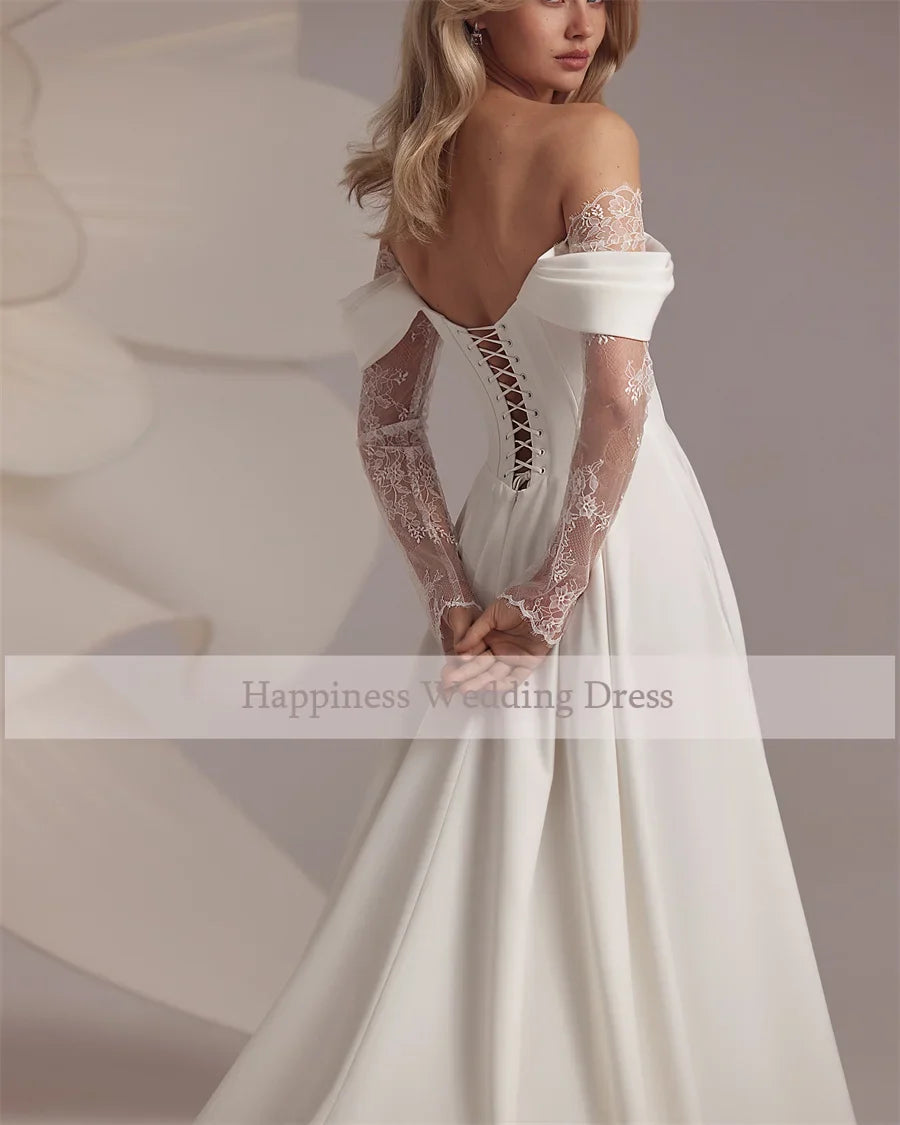 Customized Strapless Corset Designs Wedding Dress A-Line Lace Up