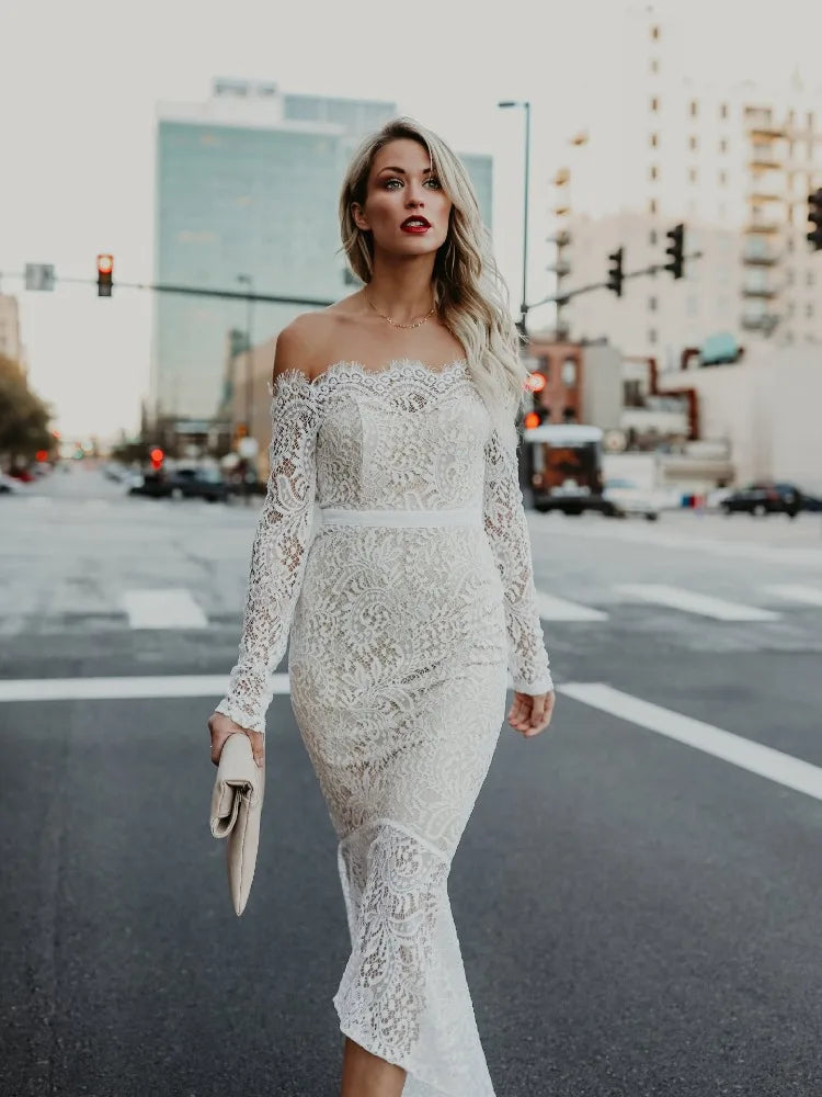 Simple Wedding Dress Travel Marry Party Bridal Gowns Off Shoulder A Line