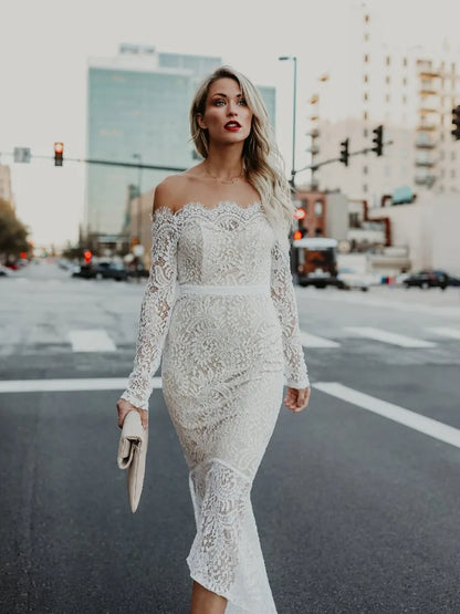 Simple Wedding Dress Travel Marry Party Bridal Gowns Off Shoulder A Line