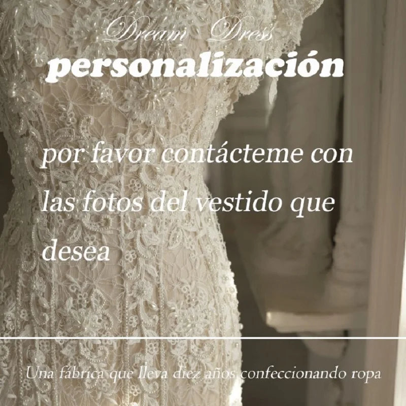 DREAM Customized Elegant Appliqued Wedding Dresses Vintage Lace Bride Gown