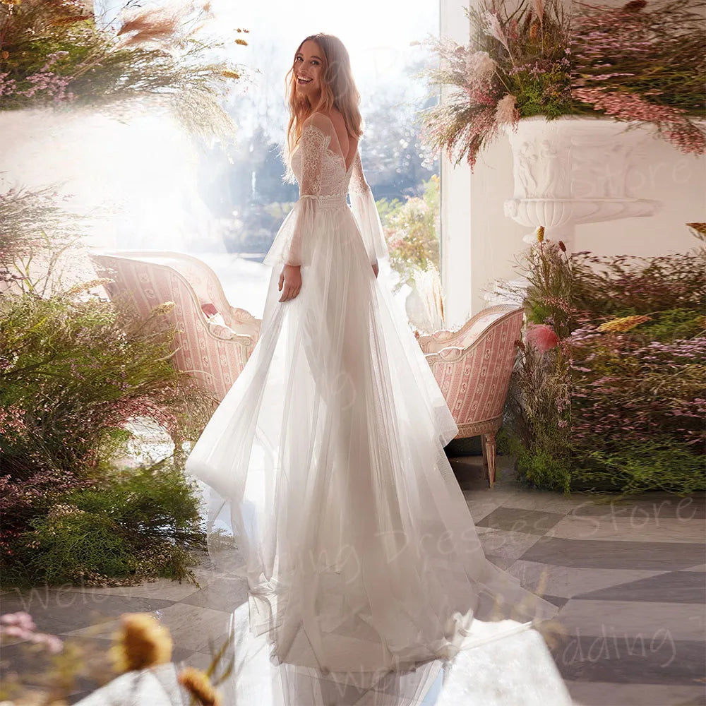 Graceful Popular A Line Wedding Dresses with Classic Appliques