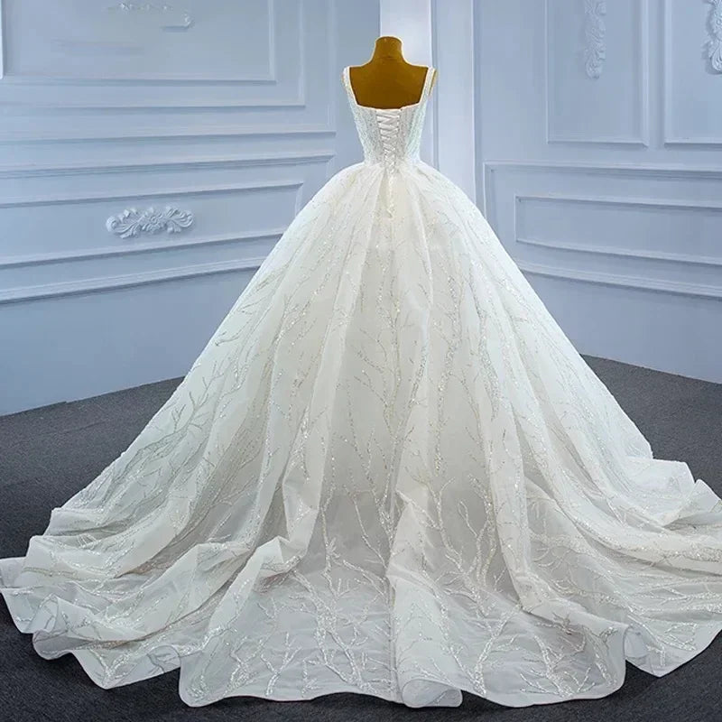 Customized Luxury Elegant Sweetheart Wedding Dress Lace Bridal Gowns Floor-Length Ball Gown
