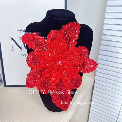 OLOEY Exquisite Mini Lace Short Wedding Dresses Bridal Dress Sweetheart Luxury Delicate Women Robes