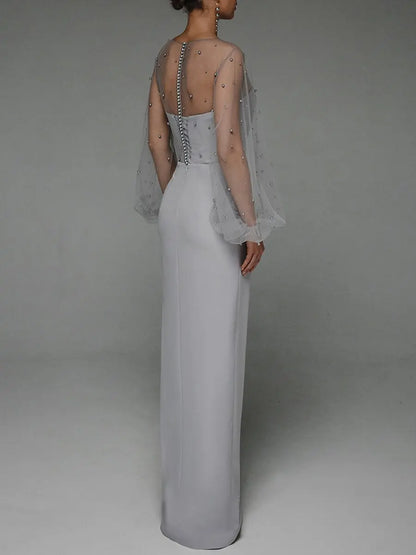 Sexy Wedding Dresses for Women Casual O-Neck Long Dress Elegant Evening Style
