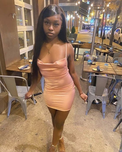 Sexy Bodycon Dress Black Girls Dress Pink Party Dress Birthday Outfit cc212