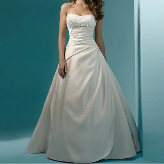 Wedding Dresses Classic Design Perfect A Line Strapless Bridal Gown