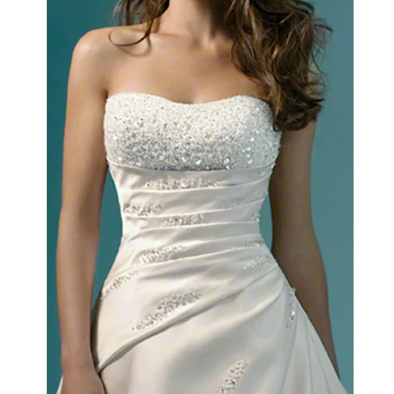 Wedding Dresses Classic Design Perfect A Line Strapless Bridal Gown