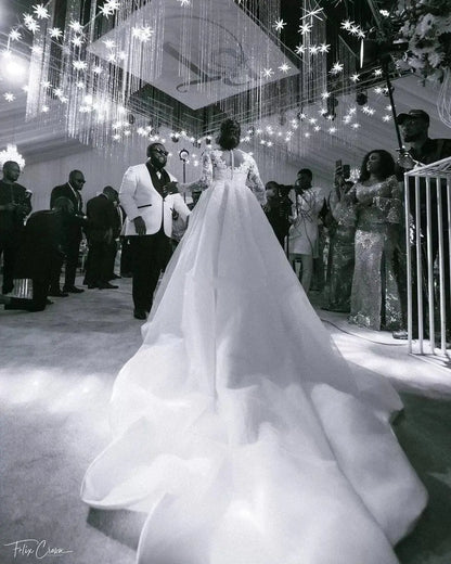Sexy Lace Mermaid Wedding Dresses Beaded High Neck Gowns