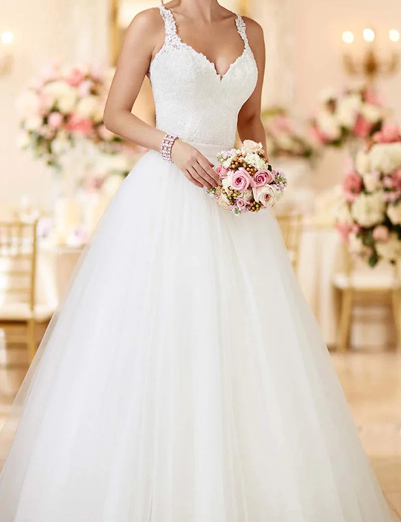 Detachable Wedding Dresses See Through Back Bridal Gowns