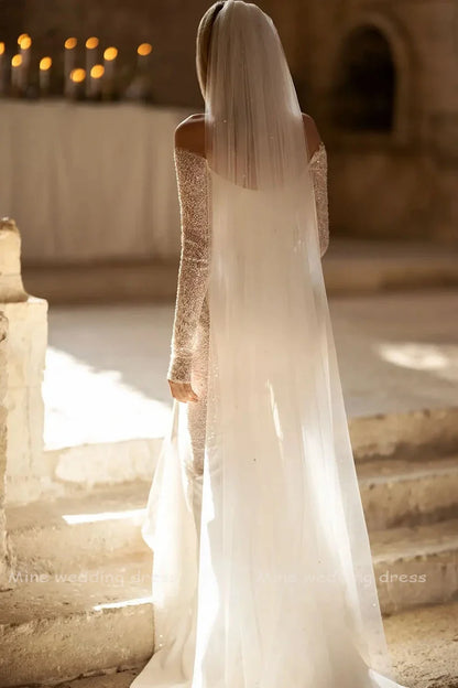Customized Off Shoulder Sweetheart Backless Mermaid Wedding Dresses