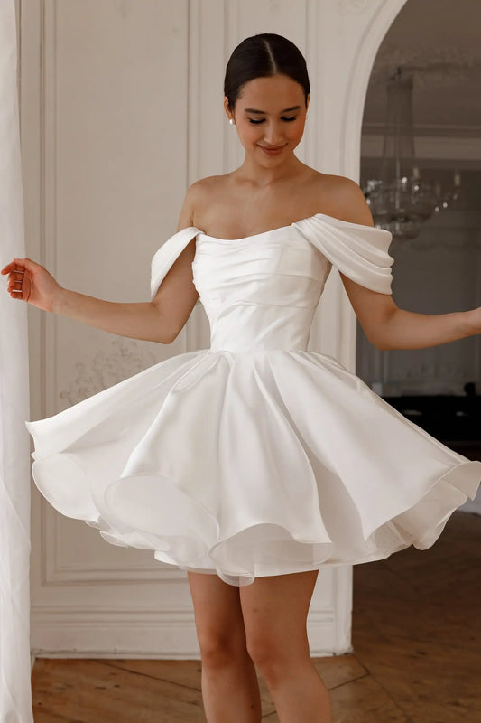 Elegant Short Wedding Prom Party Dresses Evening Gowns