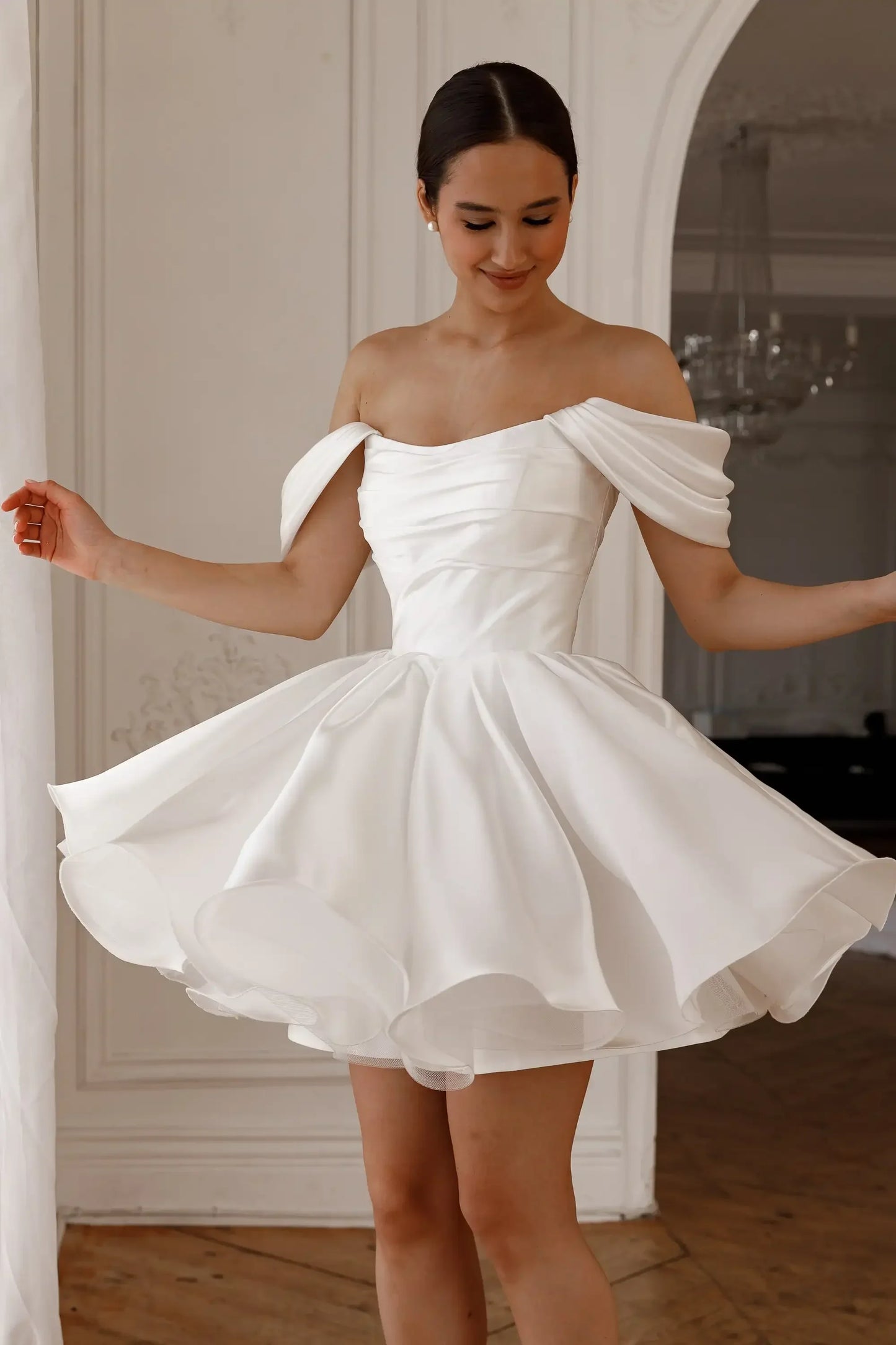 Elegant Short Wedding Prom Party Dresses Evening Gowns