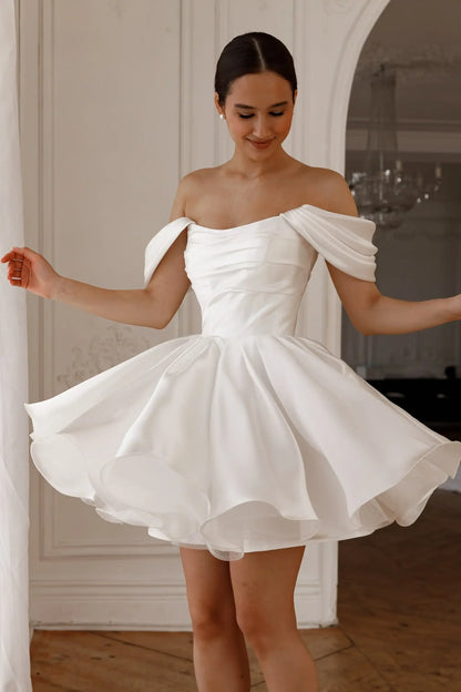 Elegant Short Wedding Prom Party Dresses Evening Gowns
