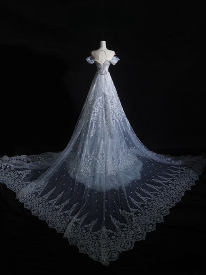 Pretty Mermaid Off The Shoulder Silver Beads Long Prom Dresses Formal Evening Dress SD2333