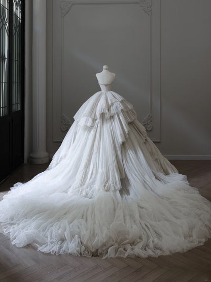 Timeless Ball Gown Sweetheart Tulle Long Wedding Dresses Bridal Dress SD2481