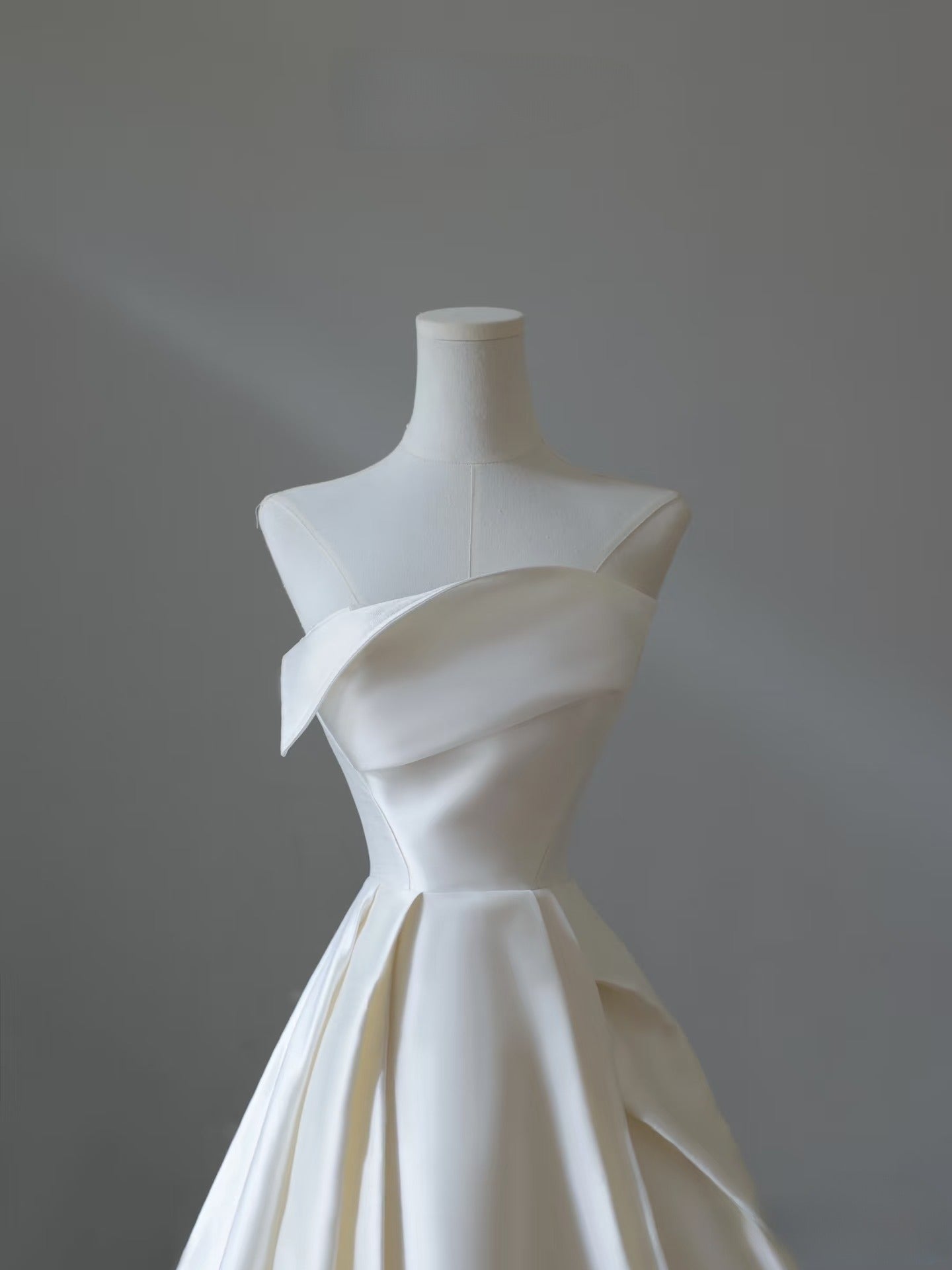 Timeless A line Strapless Satin Ivory Long Wedding Dress Bridal Dresses SD2487