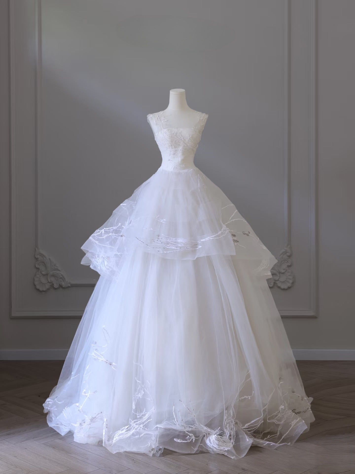 Timeless Ball Gown Jewel Neckline Sequin Sleeveless Wedding Dress Bridal Dresses SD2501