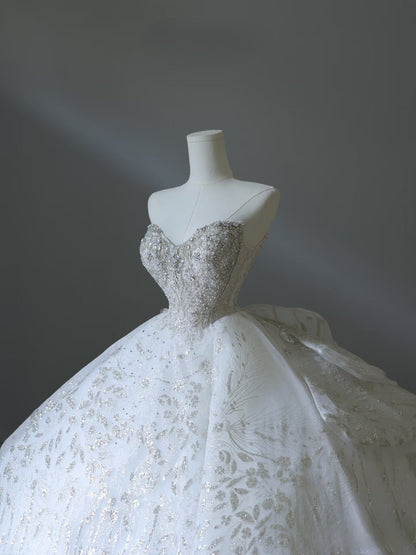 Timeless Ball Gown Sweetheart Neckline Sequin Sleeveless Wedding Dress Bridal Dresses SD2502