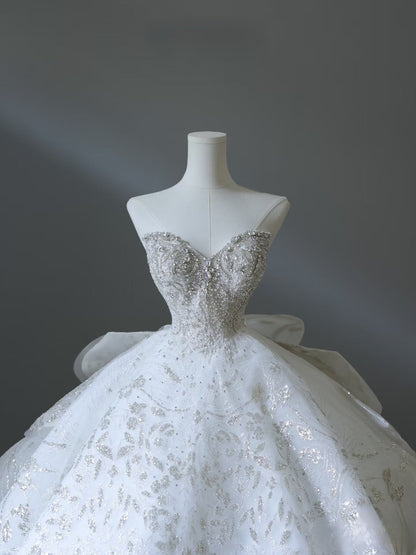 Timeless Ball Gown Sweetheart Neckline Sequin Sleeveless Wedding Dress Bridal Dresses SD2502