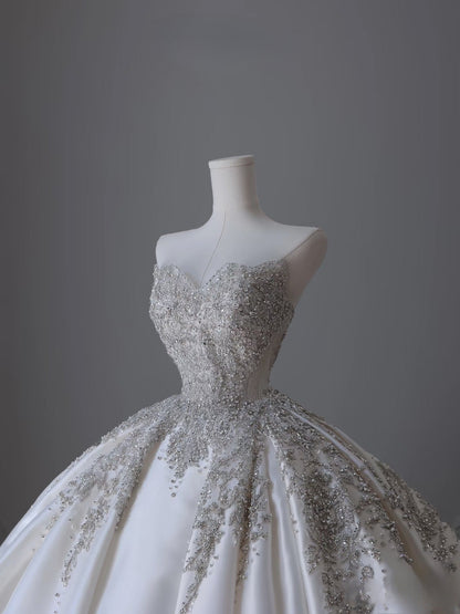 Timeless Ball Gown Sweetheart Neckline Sequin Sleeveless Wedding Dress Bridal Dresses SD2519
