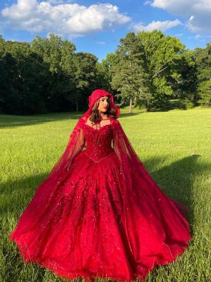 Elegant Long Prom Dresses Red Ball Dress C2062