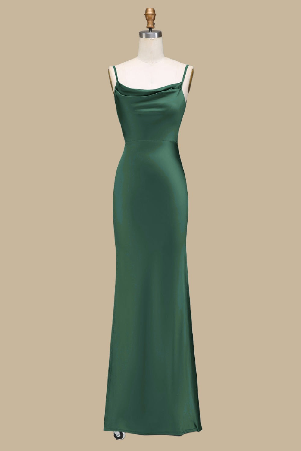 Cowl Neck and Back Maxi Dress in Dusty Blue