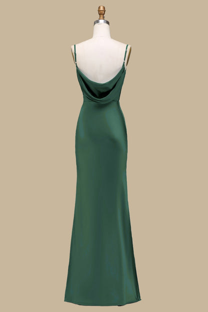 Cowl Neck and Back Maxi Dress in Dusty Blue