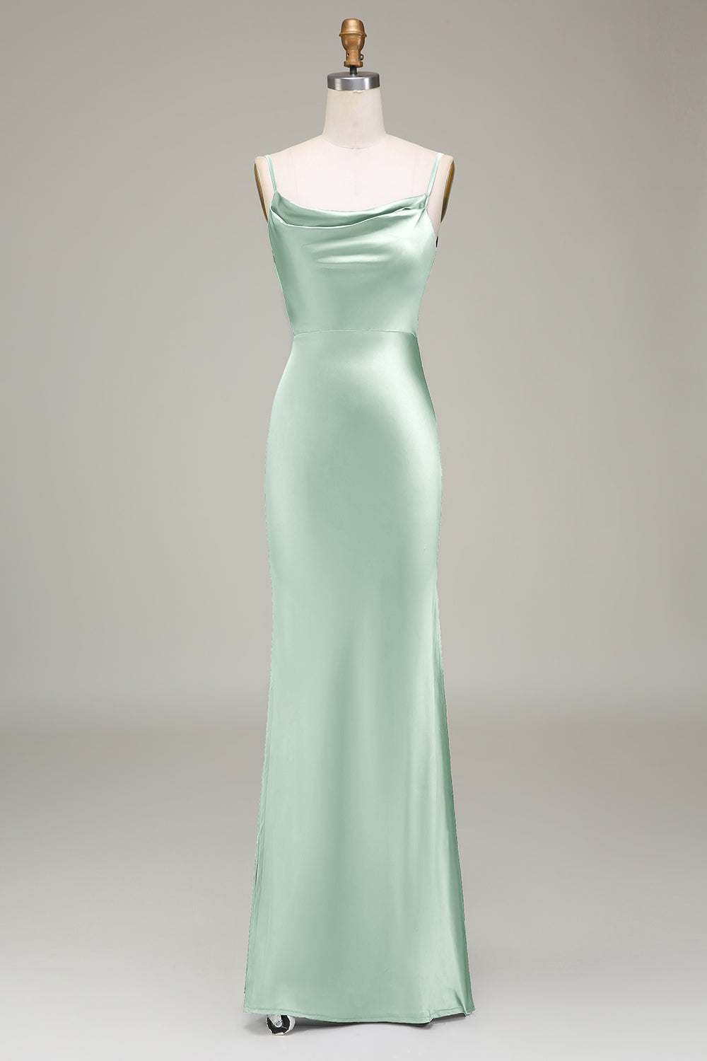 Cowl Neck and Back Maxi Dress in Dusty Blue