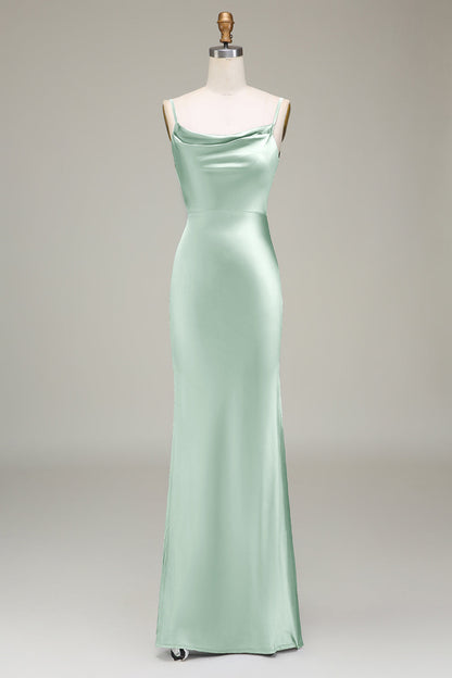 Cowl Neck and Back Maxi Dress in Dusty Blue