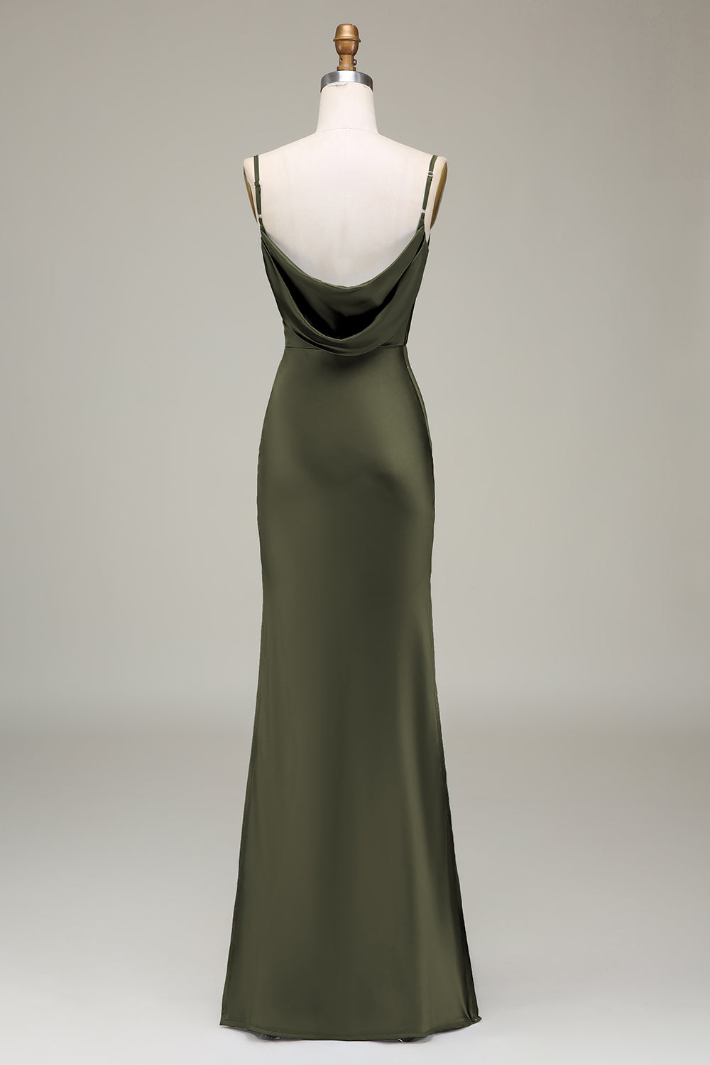 Cowl Neck and Back Maxi Dress in Dusty Blue