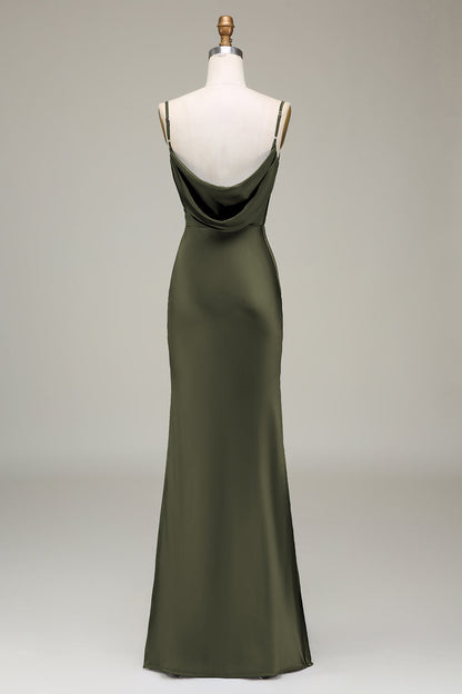 Cowl Neck and Back Maxi Dress in Dusty Blue